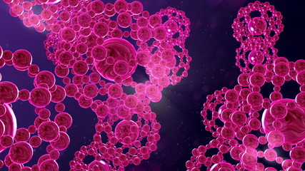 Seamless looping stylistic view of a microscopic universe