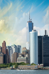 Naklejka premium Manhattan, New York. Wonderful city skyline