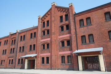 Fototapeta na wymiar The Red Brick Warehouse in Yokohama city