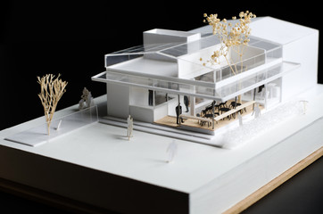 Architectural model of a modern building