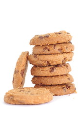 Chocolate Chip Cookie on a white background