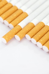 Cigarettes with a brown filter close - up