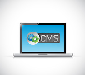 cms sign laptop illustration design