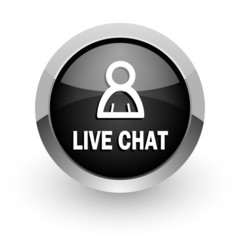 live chat chrome glossy web icon