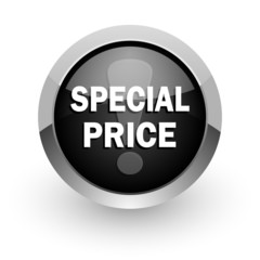 special price chrome glossy web icon