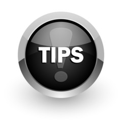 tips black chrome glossy web icon