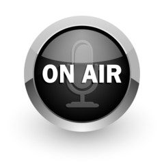 on air black chrome glossy web icon