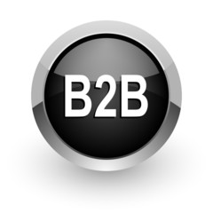 b2b black chrome glossy web icon