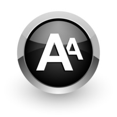 alphabet black chrome glossy web icon