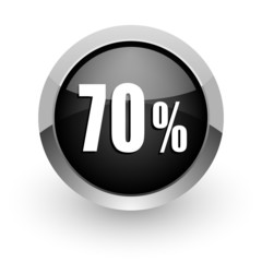 70 percent black chrome glossy web icon