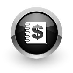 money black chrome glossy web icon