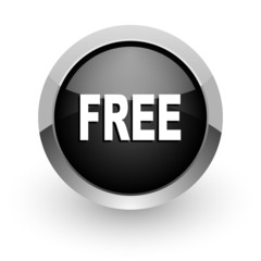 free black chrome glossy web icon