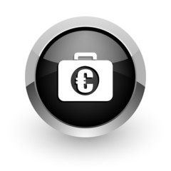 Obraz premium financial black chrome glossy web icon