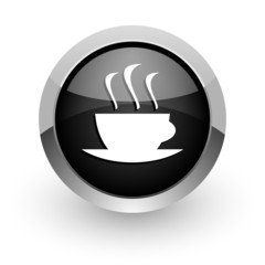 espresso black chrome glossy web icon