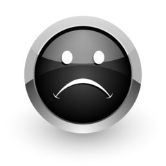 cry black chrome glossy web icon