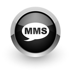mms black chrome glossy web icon