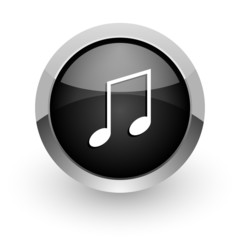 music black chrome glossy web icon