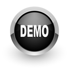 demo black chrome glossy web icon