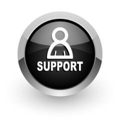 support black chrome glossy web icon
