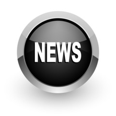news black chrome glossy web icon