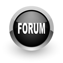 forum black chrome glossy web icon
