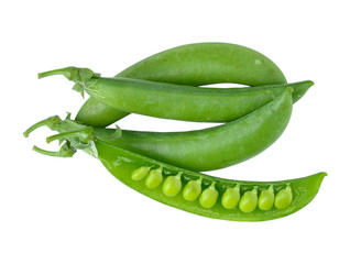 green peas isolated on a white background