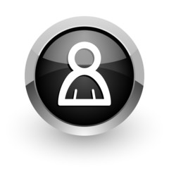 person black chrome glossy web icon