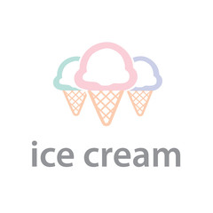 Vector ice cream logo design template concept