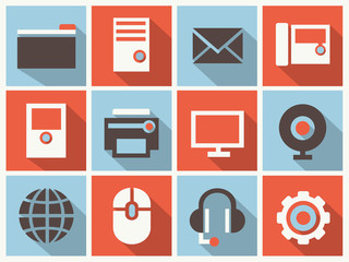 Set of flat IT icons