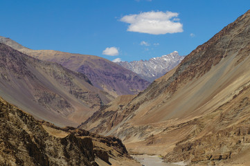 Beautiful mountain near the confluence of Zanskar and Indus rive