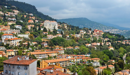 Fototapeta na wymiar Grasse - Panoramic view of Grasse Town
