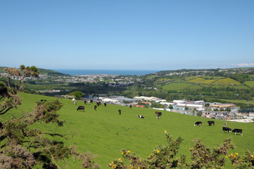 View along Vale of Rheidol to Aberystwyth, Wales