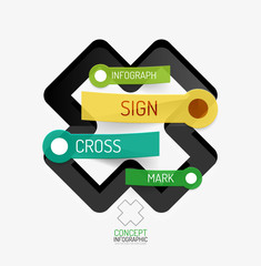 Vector cross shape infographic concept