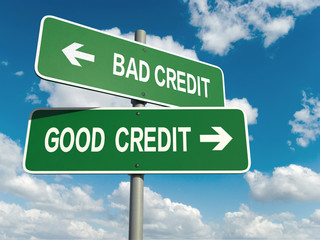 bad credit good credit - obrazy, fototapety, plakaty
