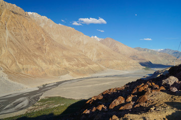 Beautiful scenic view of Nubra Valley in Ladakh,India