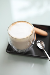 coffee on wood background