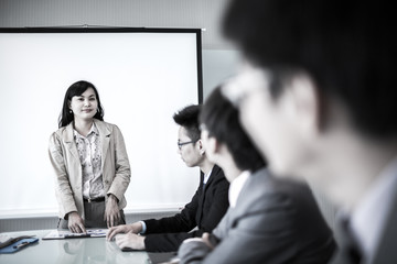 Successful business meeting with a group of people at the office