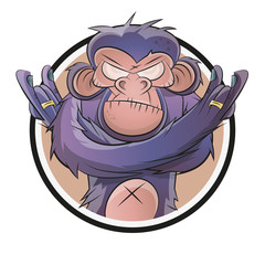Naklejka premium affe icon schimpanse logo