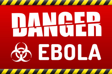 Fototapeta premium Ebola virus danger sign with reflect.