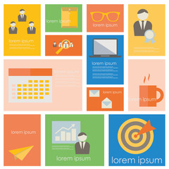 Business management and office life icon set.