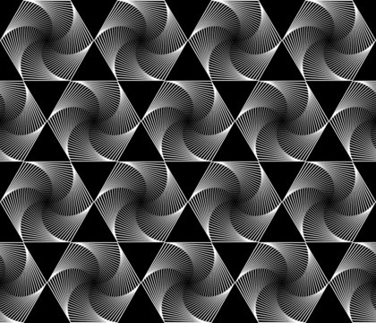 Design seamless monochrome hexagon geometric pattern