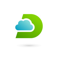 Letter D cloud logo icon design template elements