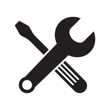 Wrench And Screwdriver Crossed
