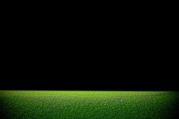 Image of stadium in dark. background green lawn