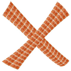 Alphabet made of red brick, Letter X