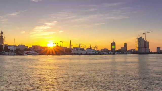 Sunrise over Hamburg