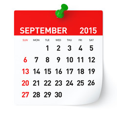 September 2015 - Calendar