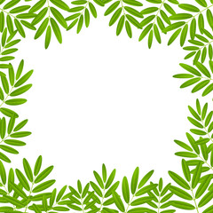 Green leaves frame for Your design