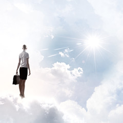 Businesswoman in heaven