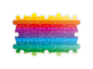 Rainbow spectrum colorful puzzle presentation